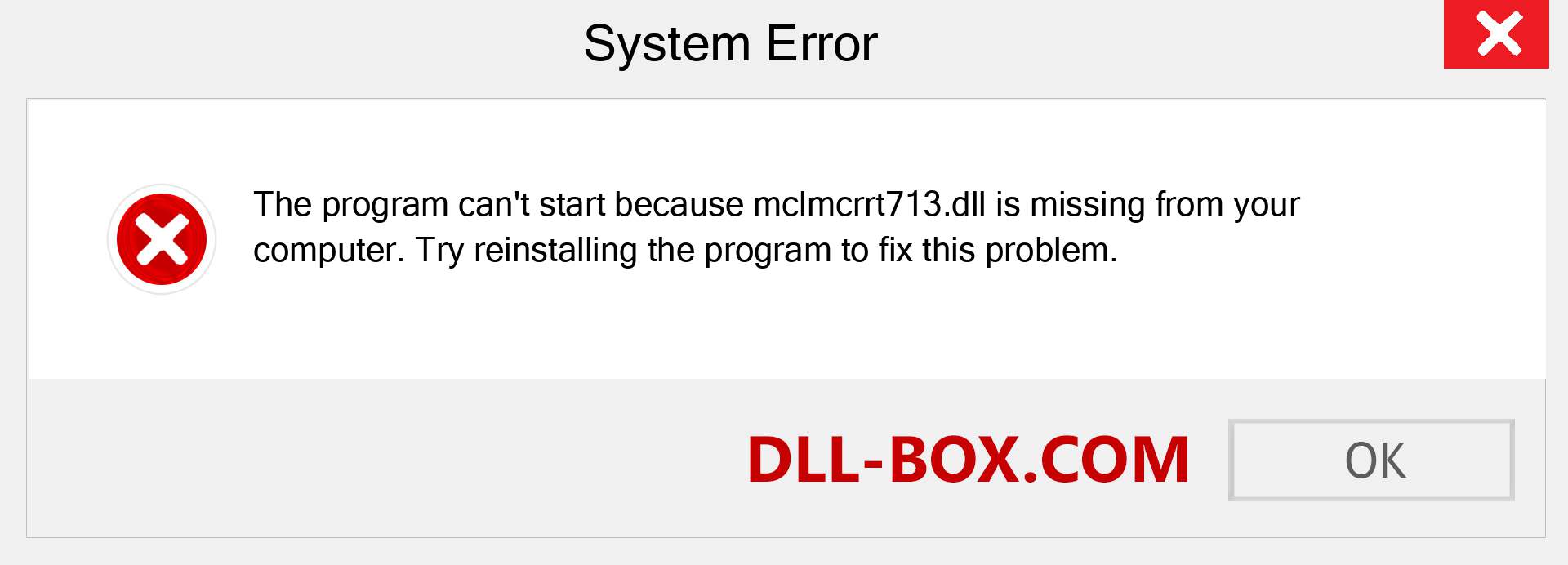  mclmcrrt713.dll file is missing?. Download for Windows 7, 8, 10 - Fix  mclmcrrt713 dll Missing Error on Windows, photos, images